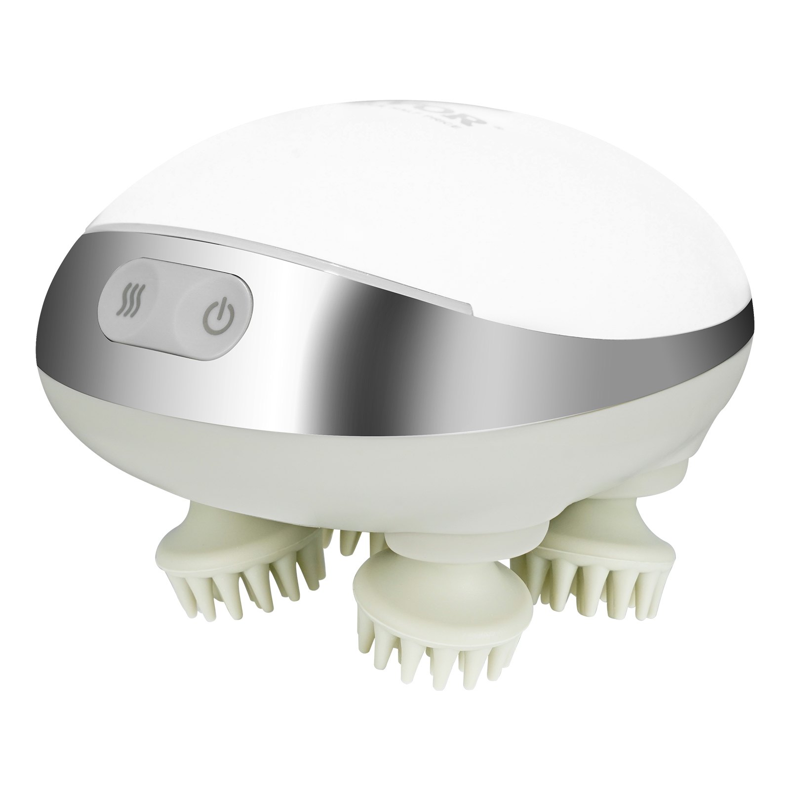 VEVOR Elektryczny masażer do skóry głowy z funkcją podgrzewania, akumulatorowy podgrzewany masażer głowy, wodoodporny IPX7 | Przenośny masażer do skóry głowy z 8 odłączanymi głowicami masującymi, wspomagający wzrost włosów, dogłębne oczyszczanie i łagodzący stres