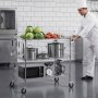 Wózek kuchenny VEVOR 3-poziomowy, wytrzymały wózek do serwowania o udźwigu do 454 kg, wózek na kółkach z regulowanymi na wysokość półkami drucianymi i uchwytem, ​​metalowa półka na kółkach do kuchni, garażu i pralni, 1016 x 635 x 1040 mm