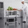 Wózek kuchenny VEVOR z 3 półkami, wytrzymały wózek do serwowania, do 300 kg, wózek na kółkach z regulowanymi na wysokość półkami drucianymi, uchwytem i blatem roboczym, metalowa półka na kółkach do kuchni i garażu, 762 x 457 x 914 mm