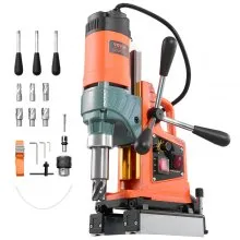 Wiertarka magnetyczna VEVOR 1400 W 850 obr./min z 6 wiertłami rdzeniowymi, pomarańczowa