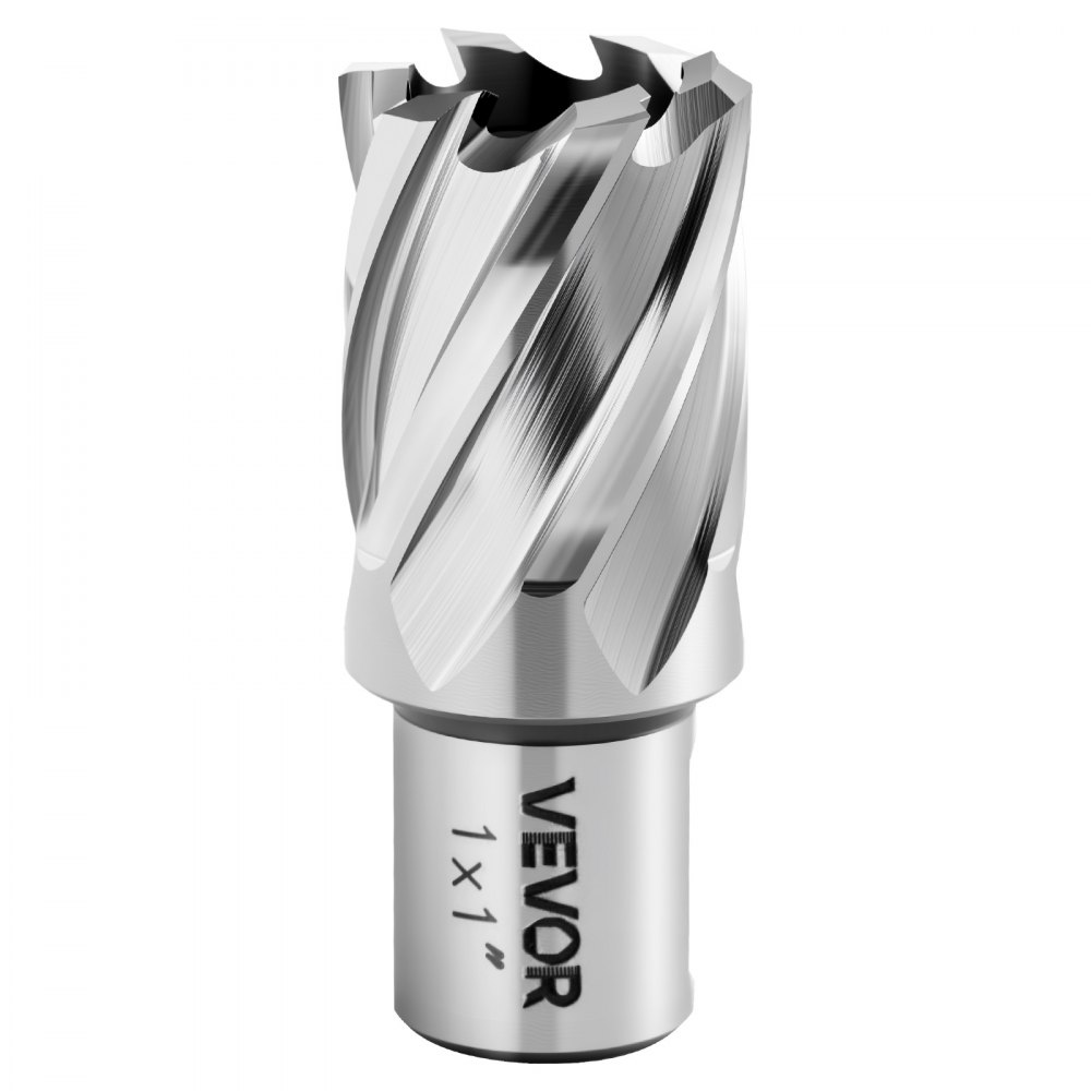 VEVOR Annular Cutter Set, 4 pcs Weldon Shank Mag Drill Bits Kit, 25.4 mm Cutting Depth, 25.4 mm Cutting Diameter, HSS, 2 Drill Bits with 2 Pilot Pins and Plastic Cases, for Magnetic Drills, Steel