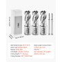 VEVOR Annular Cutter Set, 5 pcs Weldon Shank Mag Drill Bits Kit, 25.4 mm Cutting Depth, 15.87 mm Cutting Diameter, HSS, 3 Drill Bits with 2 Pilot Pins and 3 Plastic Cases, for Magnetic Drills, Steel