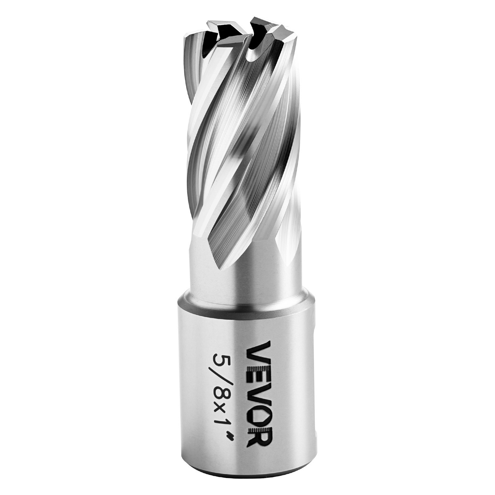 Zestaw wierteł rdzeniowych HSS VEVOR, chwyt Weldon, 5 elementów, zestaw wierteł magnetycznych, średnica cięcia 15,9 mm, 3 wiertła z 2 kołkami centrującymi, głębokość cięcia 25,4 mm, 3 plastikowe pudełka, do wiertarek magnetycznych, stal, aluminium