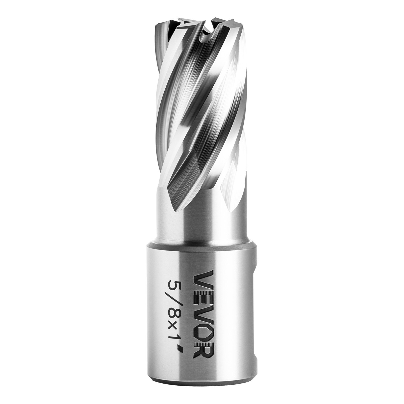 Zestaw wierteł rdzeniowych HSS VEVOR, chwyt Weldon, 5 elementów, zestaw wierteł magnetycznych, średnica cięcia 15,9 mm, 3 wiertła z 2 kołkami centrującymi, głębokość cięcia 25,4 mm, 3 plastikowe pudełka, do wiertarek magnetycznych, stal, aluminium