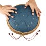 VEVOR Steel Tongue Drum, 30.5cm 13 Notes Rain Drum for Outside Garden, C Major Musical Drums with Music Book & Mallets, Percussion Instrument for Meditation Yoga Beginner Musical Education, Navy Blue