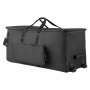 VEVOR Electronic Drum Kit Bag, 600D, Padded Drum Bag with Wheels, Large 920 x 420 x 410 mm Interior, Lightweight Travel Case with Detachable Dividers, and Multiple Pockets, for Electric Drums, Black