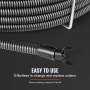 VEVOR Spirala do czyszczenia odpływów 30 m x 19 mm, stalowa spirala do czyszczenia odpływów z 4 obcinakami do rur o średnicy od 100 do 200 mm, spirala do czyszczenia odpływów z rdzeniem wewnętrznym do zlewu, odpływu podłogowego, toalety