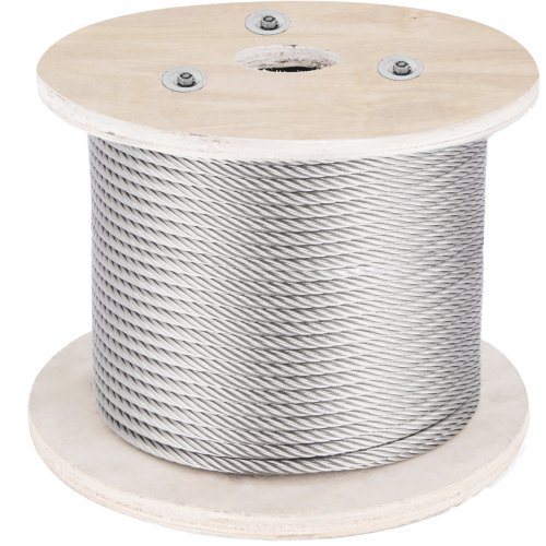 Kabel linowy ze stali nierdzewnej VEVOR 316 5/32 cala szpula 1x19 500 stóp