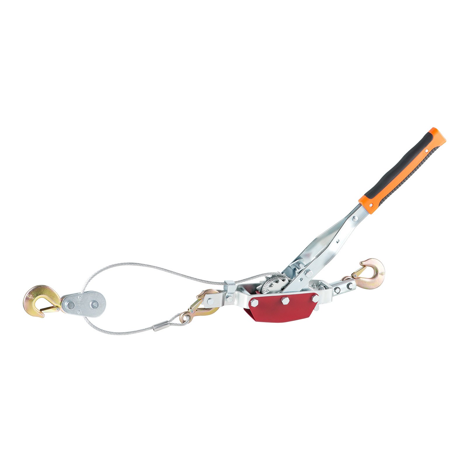 Wciągarka VEVOR o udźwigu 4 ton (8818 funtów) z 10-stopową stalową liną i 3 hakami, wytrzymała wciągarka z grzechotką i podwójnymi przekładniami, wciągarka linowa do samochodów, idealna do ratownictwa samochodowego