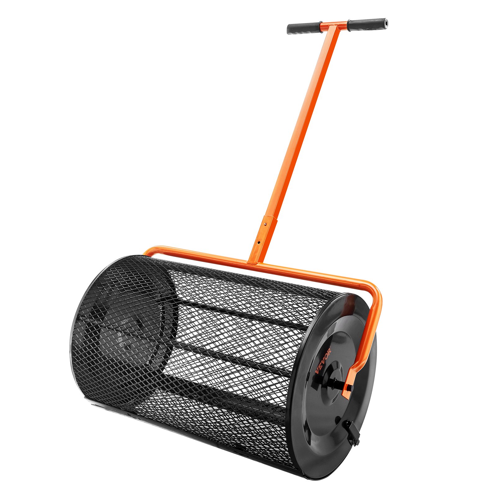 VEVOR Steel Compost Spreader, Peat Moss Spreader, 1.27x2cm Mesh Basket, Garden Lawn Spreader, Handle Length Adjustable from 62 to 67.5cm, 61cm Metal Mesh Basket, Ideal for Fertilizers such as Compost, Manure, Soil, and Peat Moss