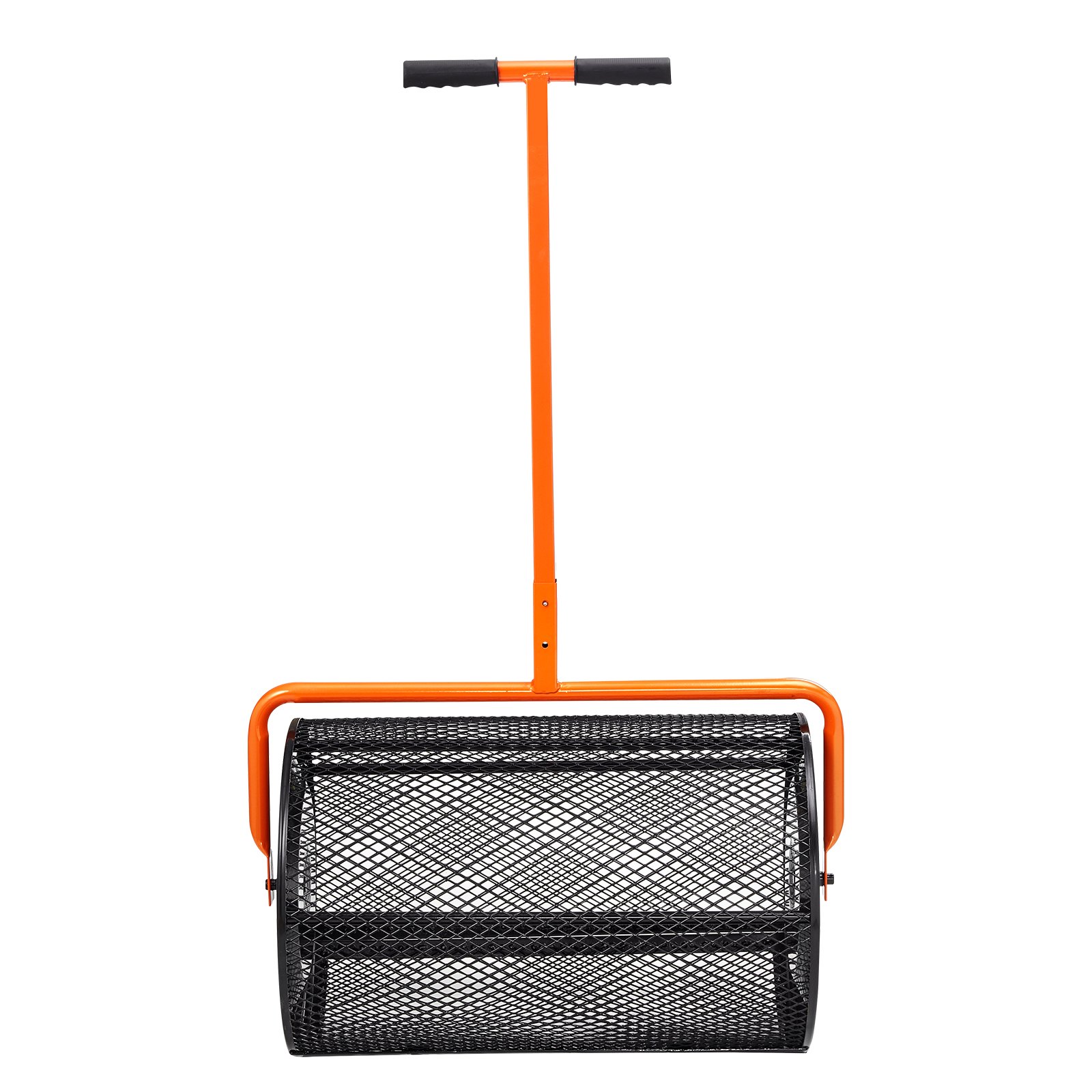 VEVOR Steel Compost Spreader, Peat Moss Spreader, 1.27x2cm Mesh Basket, Garden Lawn Spreader, Handle Length Adjustable from 62 to 67.5cm, 61cm Metal Mesh Basket, Ideal for Fertilizers such as Compost, Manure, Soil, and Peat Moss