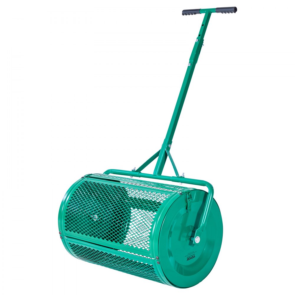 Rozsiewacz nasion VEVOR, rozsiewacz kompostu o szerokości 67 cm z uchwytem do pchania/holowania, rozsiewacz torfu z 4 regulowanymi wysokościami, rozsiewacz ogrodowy, wytrzymały rozsiewacz nasion trawy do sadzenia i siewu