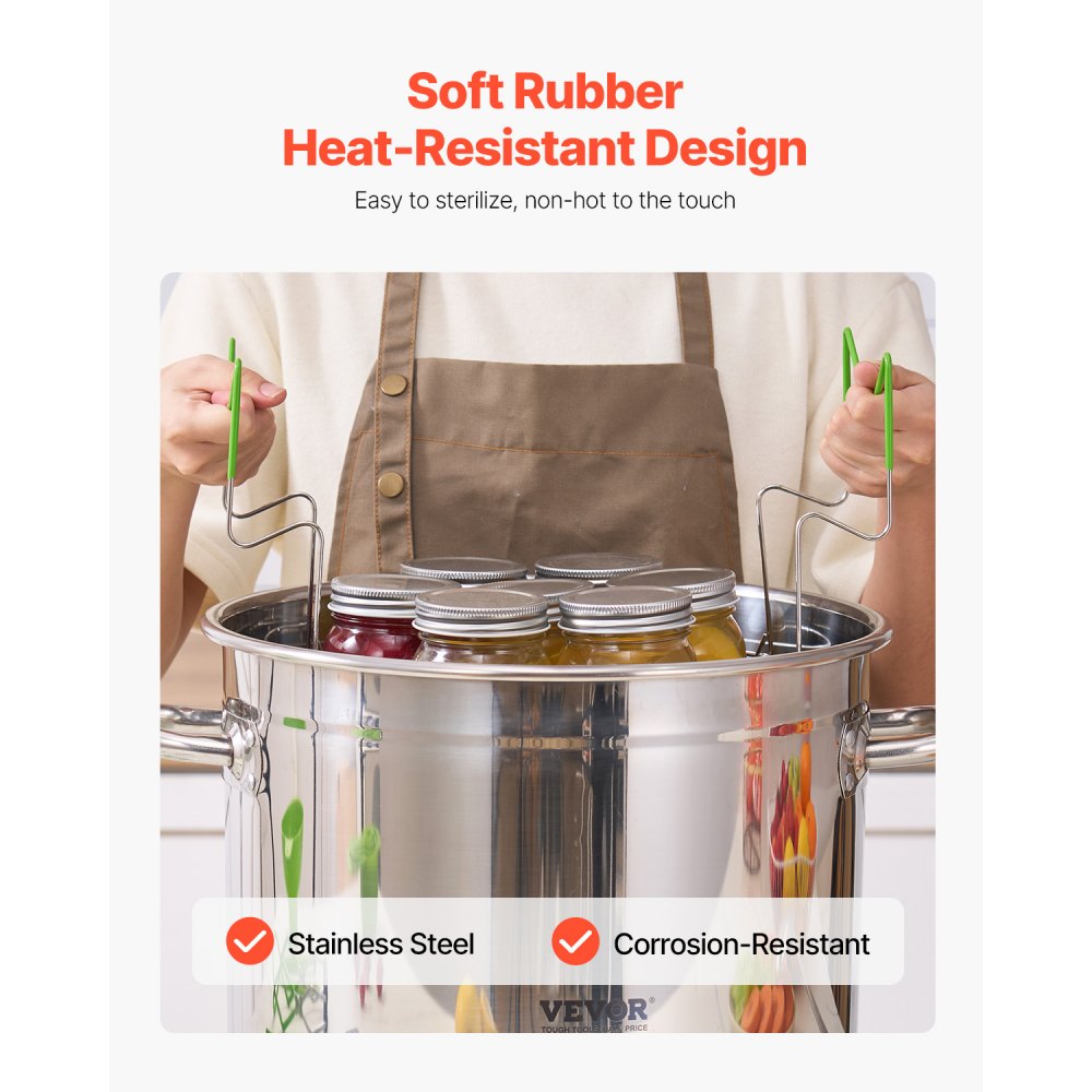 Zestaw startowy akcesoriów do konserwowania VEVOR, 9-częściowy zestaw narzędzi do konserwowania (garnek, ruszt, pokrywka, lejek, szczypce, chochla, podnośnik do słoików, klucz, magnetyczny podnośnik do pokrywek, lanca do robienia baniek mydlanych, kubek miarowy)