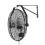 VEVOR 80 W Przemysłowy wentylator ścienny 56,5 cm, 6,4 m/s, oscylacyjny wentylator ścienny z 3 prędkościami, wodoodporny IP44, komercyjny wentylator przemysłowy do warsztatu, garażu, magazynu, siłowni, czarny