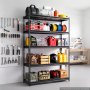 VEVOR Storage Shelves, 5-Tier 1134 kg Garage Shelving 122 x 45 x 181.3 cm, for Garage, Basement, Warehouse, Kitchen, Heavy-Duty Metal Stable Construction, Adjustable Wire Racks, with Gloves, Black