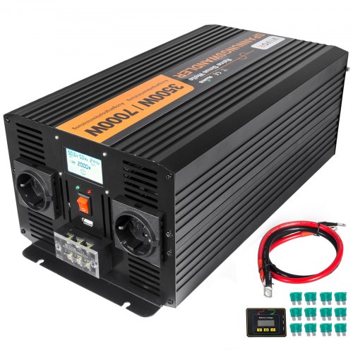 3500W czysta fala sinusoidalna Przetwornica DC 12V na AC 230V z ekranem LCD (Uwaga: jeden z pilotów zostanie wysłany losowo.)