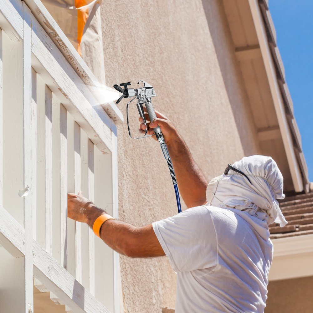 VEVOR Airless Paint Spray Gun 3600 psi High Pressure Airless Paint Spray Gun with 517 Nozzle, Swivel Joint Airless Spray Gun Set with Filters, Cleaning Needle and Brush, for Airless Spraying Machine