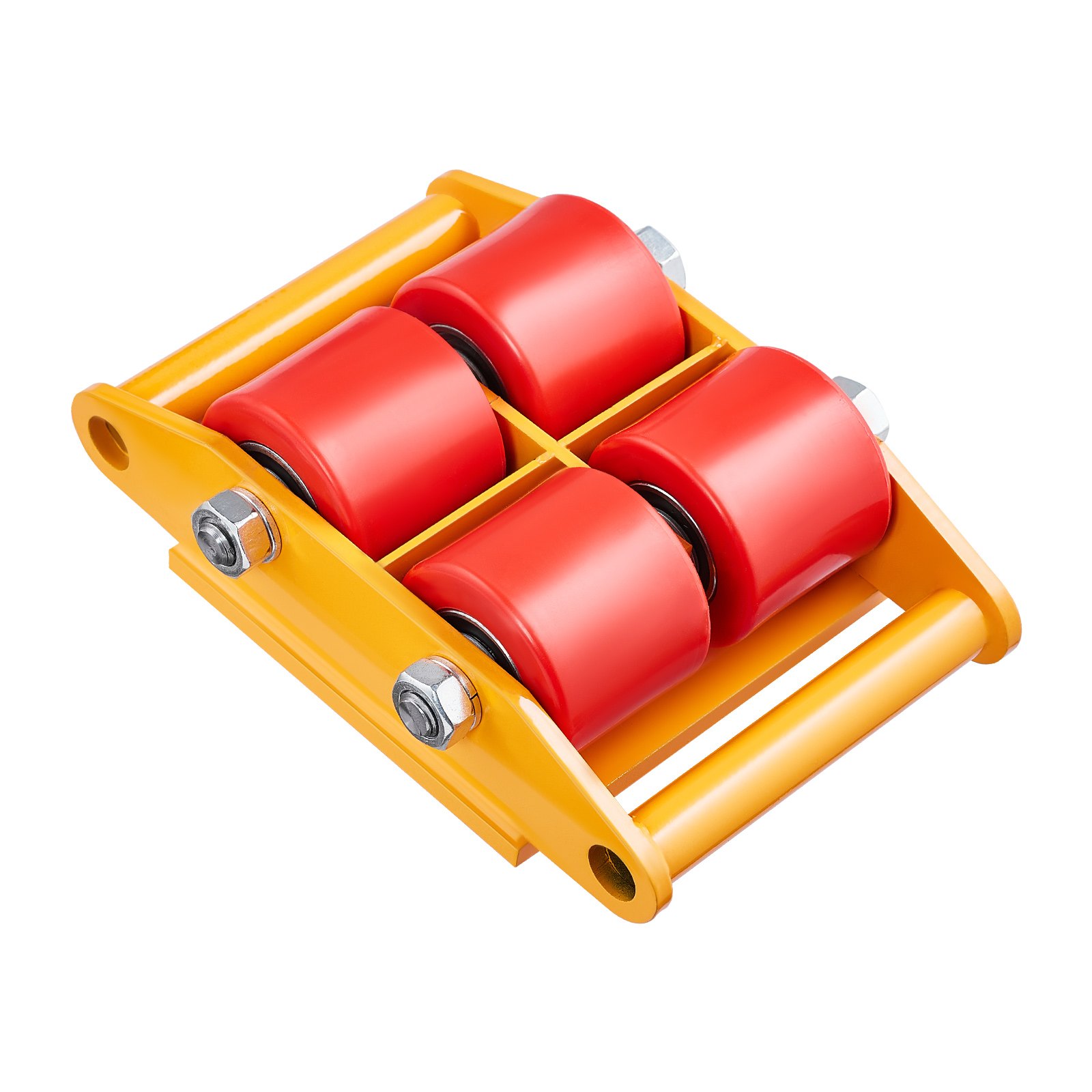 Rolki pancerne VEVOR 6T podwozie transportowe 280x210x105mm rolki transportowe ze stali węglowej rolka przemysłowa z 4 kółkami kierunkowymi PU rolka Ф 135x9mm talerz obrotowy pomoc w transporcie mebli rolka transportowa