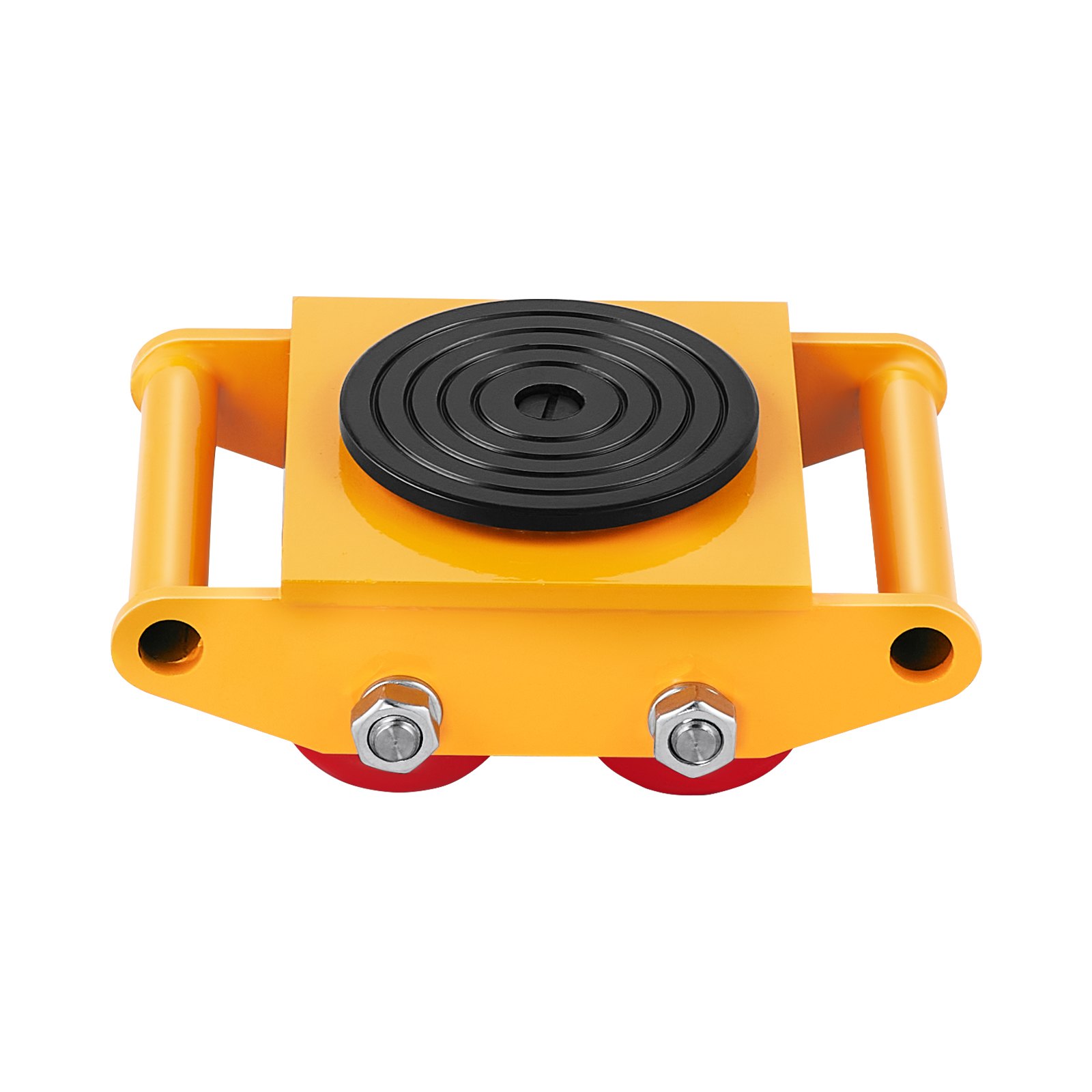 Rolki pancerne VEVOR 6T podwozie transportowe 280x210x105mm rolki transportowe ze stali węglowej rolka przemysłowa z 4 kółkami kierunkowymi PU rolka Ф 135x9mm talerz obrotowy pomoc w transporcie mebli rolka transportowa