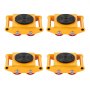 VEVOR 4x rolki pancerne 8T podwozie transportowe 280x210x105mm rolki transportowe ze stali węglowej rolka przemysłowa z 4 kółkami kierunkowymi PU rolka Ф 135x9mm talerz obrotowy pomoc w transporcie mebli rolka transportowa