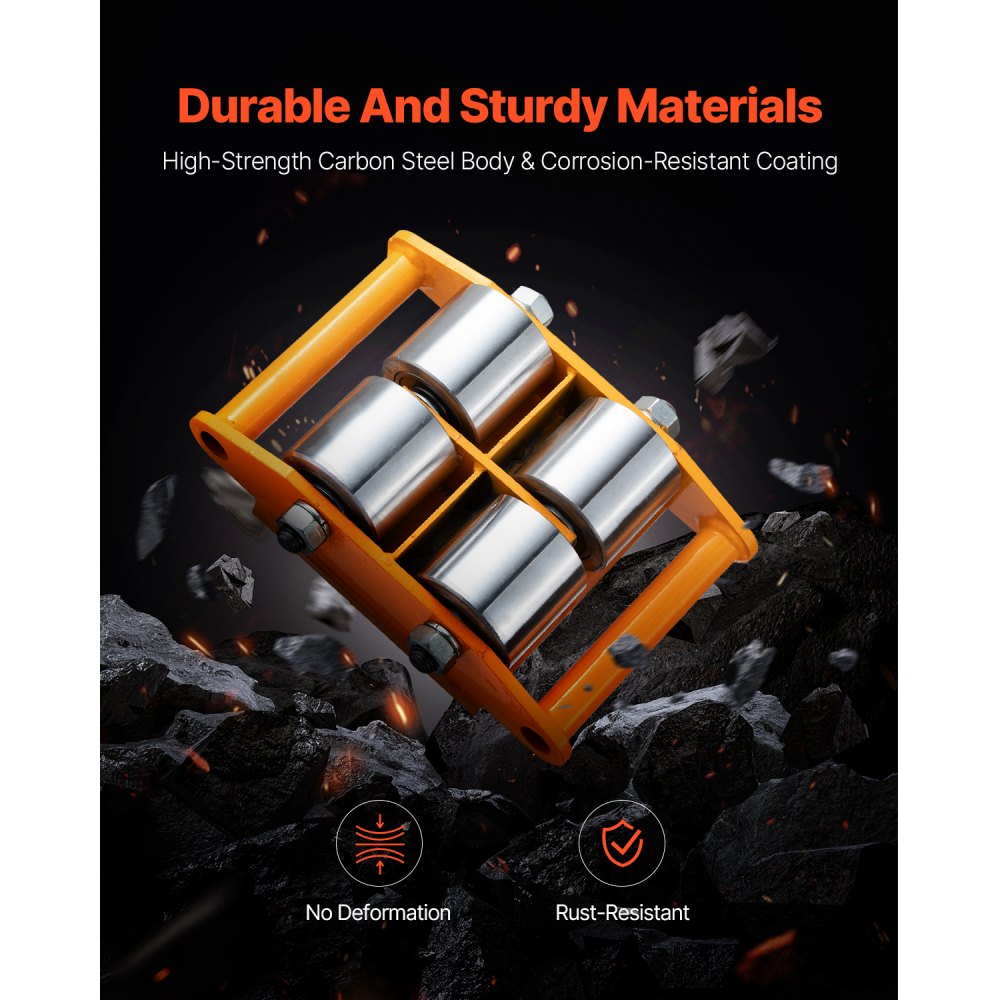 VEVOR 4x rolki pancerne 12T podwozie transportowe 280x210x105mm rolki transportowe z 4 kołami kierunkowymi ze stali węglowej rolka przemysłowa Ф 135x9mm talerz obrotowy pomoc w transporcie mebli rolka transportowa