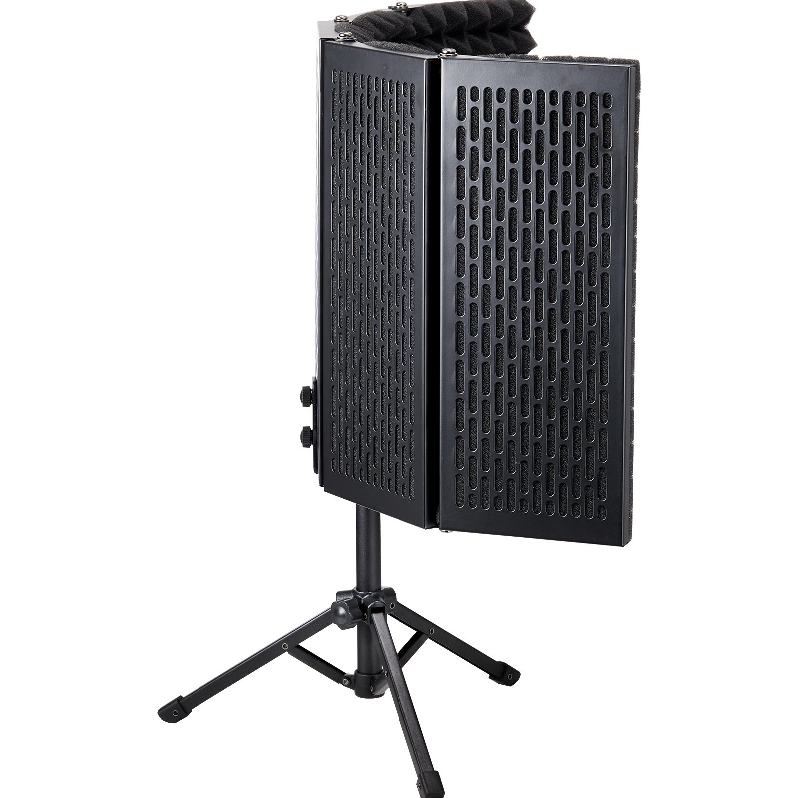 Osłona izolacyjna mikrofonu VEVOR, 5-częściowa osłona akustyczna do mikrofonów studyjnych z filtrem pop, statyw stołowy, adapter mikrofonowy, kompatybilna z mikrofonami Blue Yeti i pojemnościowymi