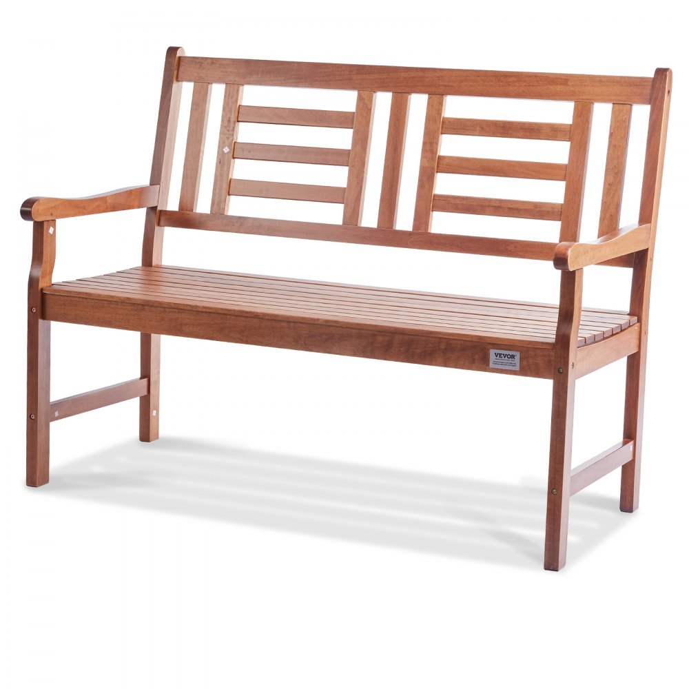 VEVOR Garden Bench Terrace Bench made of wood, 122 cm Park Bench Resting Bench 318 kg load, 3 person Garden and Park capacity Bench with backrest & armrests, Vintage bench for garden, park, yard, veranda etc.