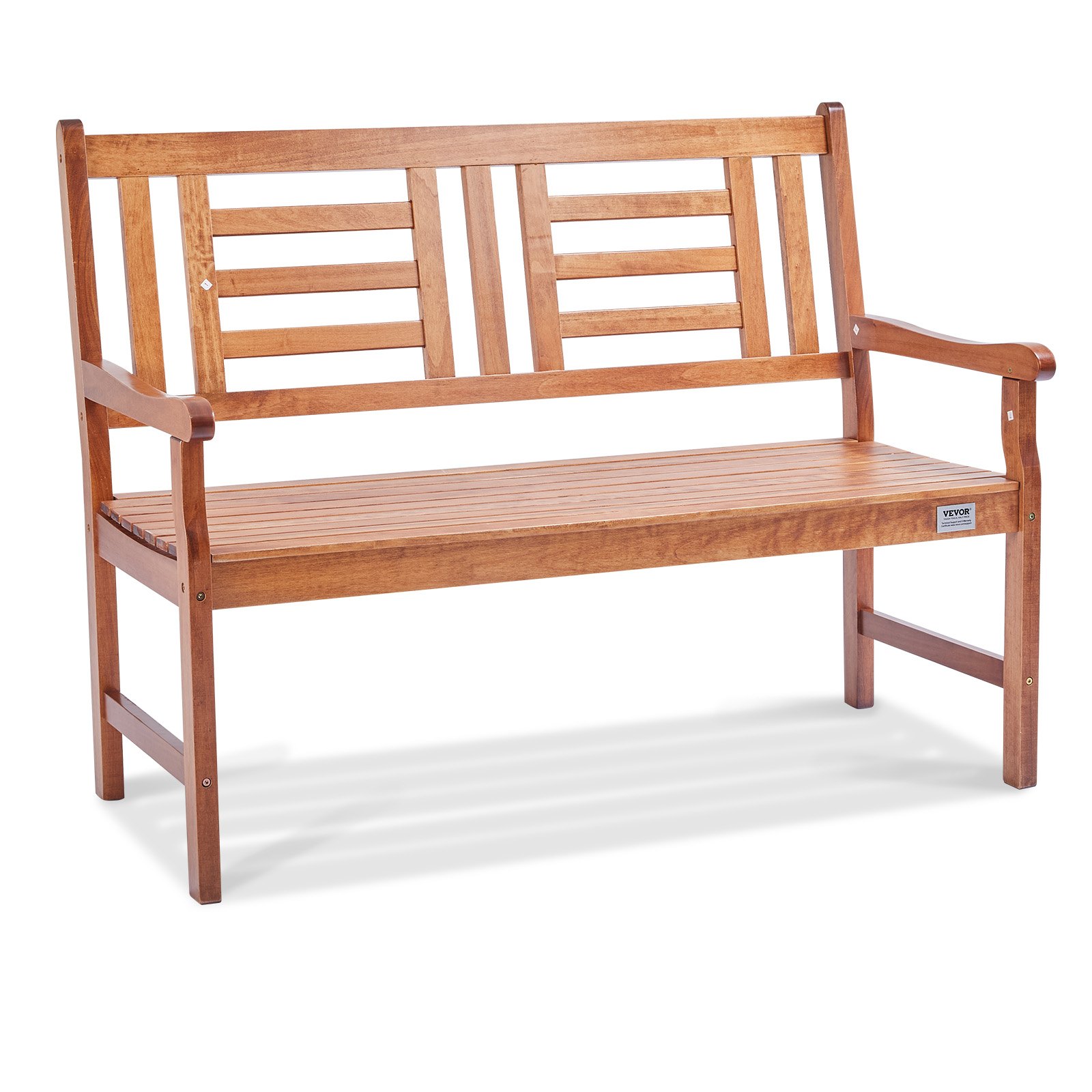 VEVOR Garden Bench Terrace Bench made of wood, 122 cm Park Bench Resting Bench 318 kg load, 3 person Garden and Park capacity Bench with backrest & armrests, Vintage bench for garden, park, yard, veranda etc.