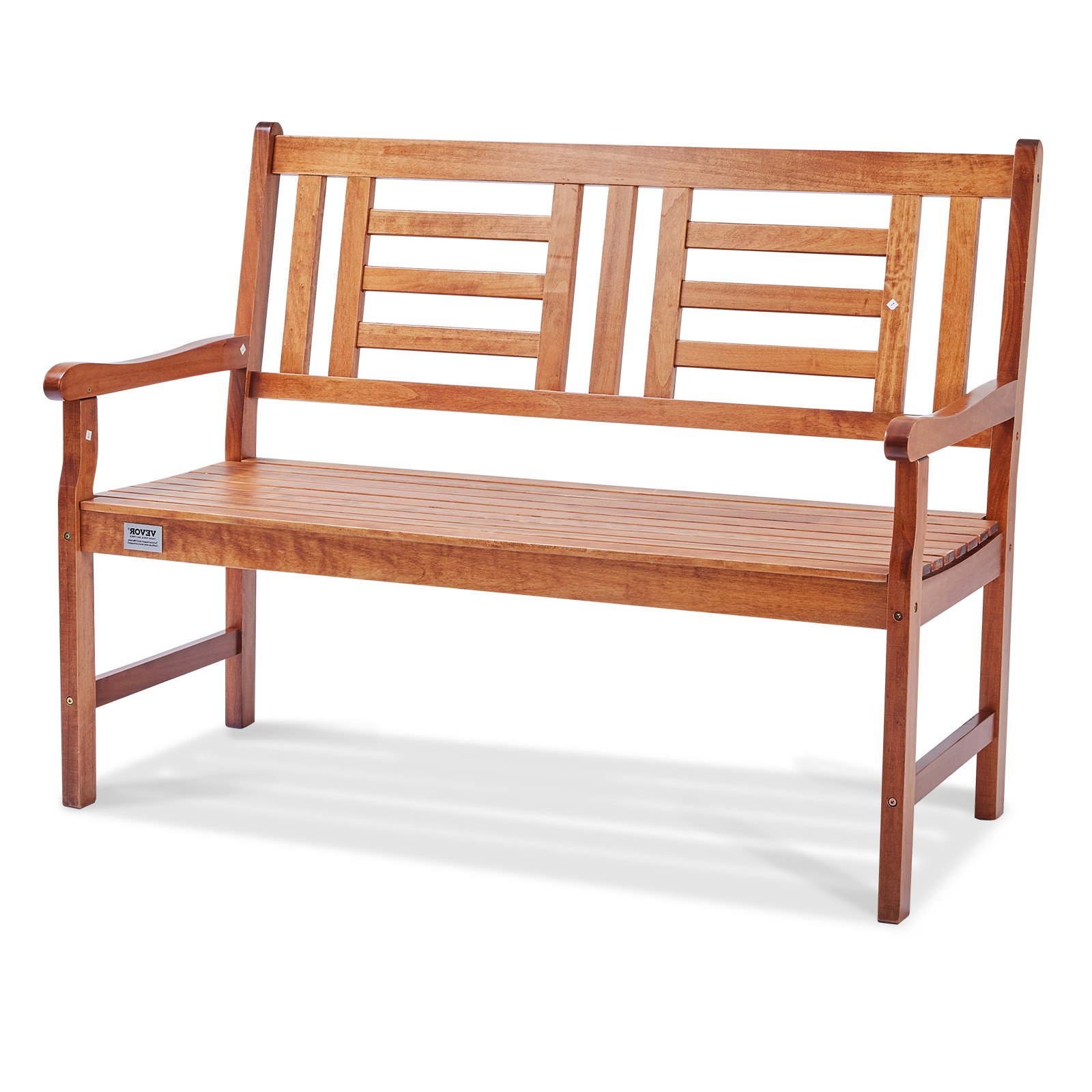 VEVOR Garden Bench Terrace Bench made of wood, 122 cm Park Bench Resting Bench 318 kg load, 3 person Garden and Park capacity Bench with backrest & armrests, Vintage bench for garden, park, yard, veranda etc.