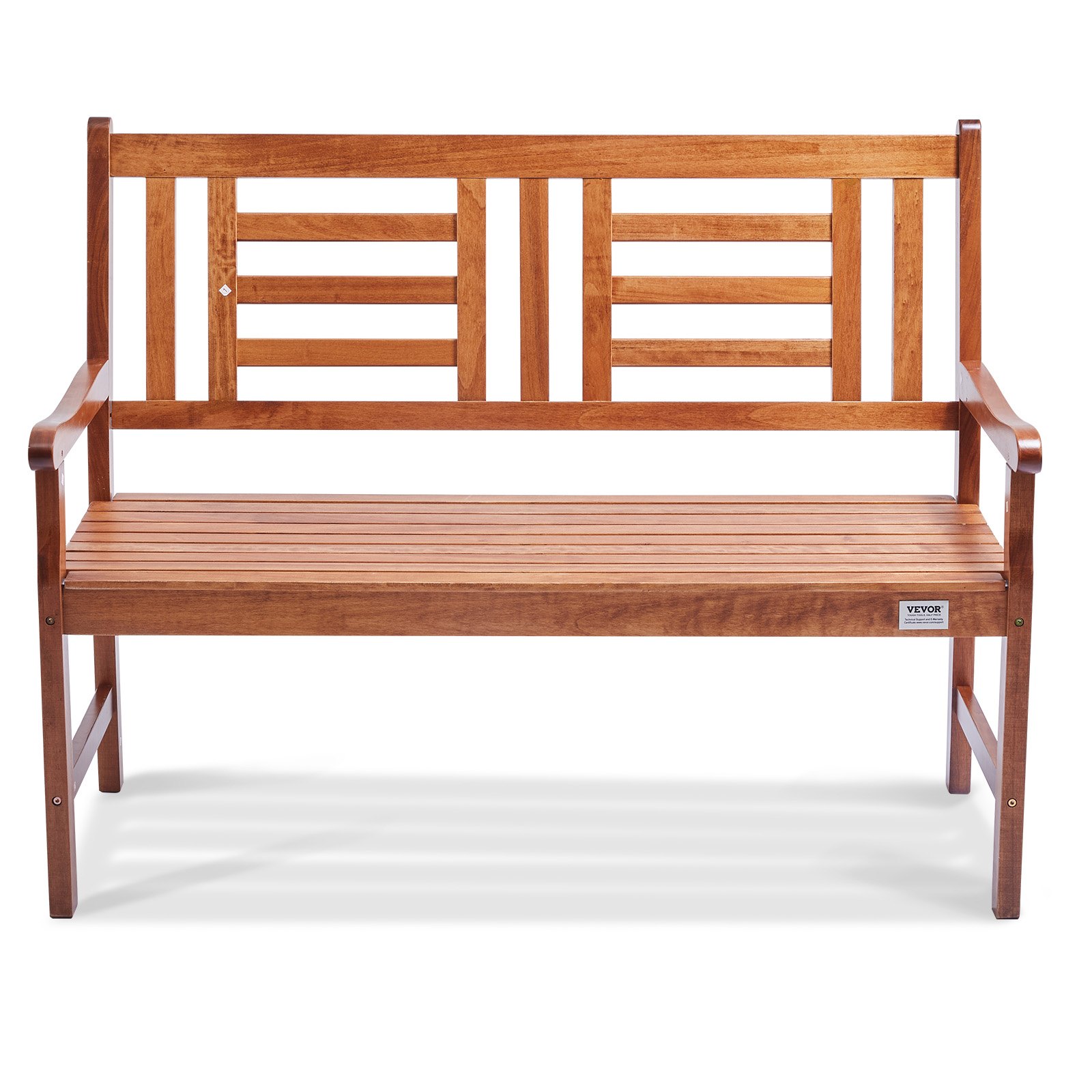 VEVOR Garden Bench Terrace Bench made of wood, 122 cm Park Bench Resting Bench 318 kg load, 3 person Garden and Park capacity Bench with backrest & armrests, Vintage bench for garden, park, yard, veranda etc.