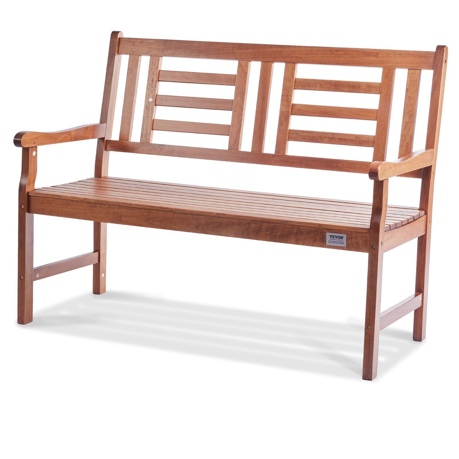 VEVOR Garden Bench Terrace Bench made of wood, 122 cm Park Bench Resting Bench 318 kg load, 3 person Garden and Park capacity Bench with backrest & armrests, Vintage bench for garden, park, yard, veranda etc.