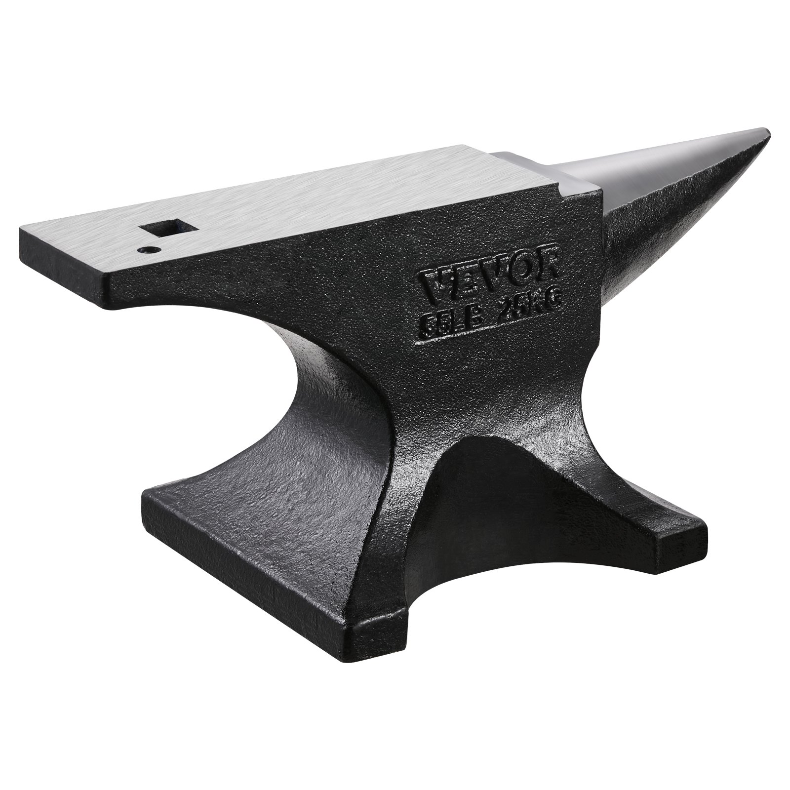 VEVOR Single Horn Anvil, Cast Steel, 25 kg, Round Horn Anvil with High Hardness, Large Worktop & Stable Base, Metalworking Tool for Bending, Shaping and Twisting Metal