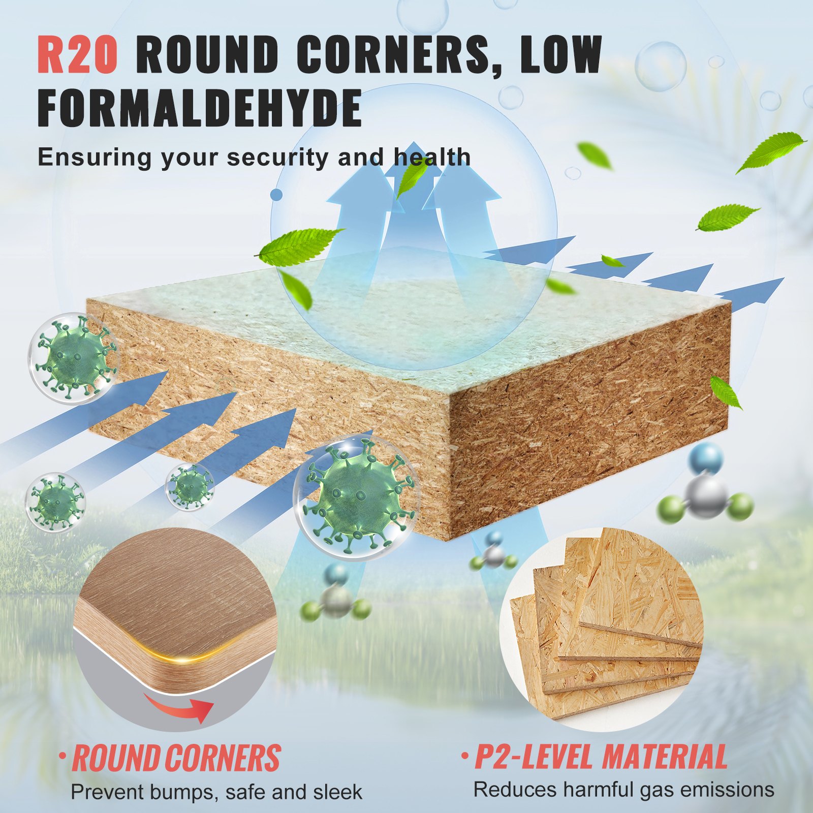 VEVOR Blat stołu Płyta wiórowa 25 mm 1600 x 800 mm Płyta drewniana P2 Materiał Płyta wiórowa pokryta melaminą Nośność 100 kg Blat biurka Idealny do naprawy stołu warsztatowego Stół biurowy