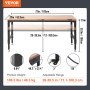 VEVOR adjustable workbench top, dimensions: 1829 x 635 mm, adjustable height: 71.1–100.3 cm, max. load: 1361 kg, table with power outlets, wooden top for office, home, garage