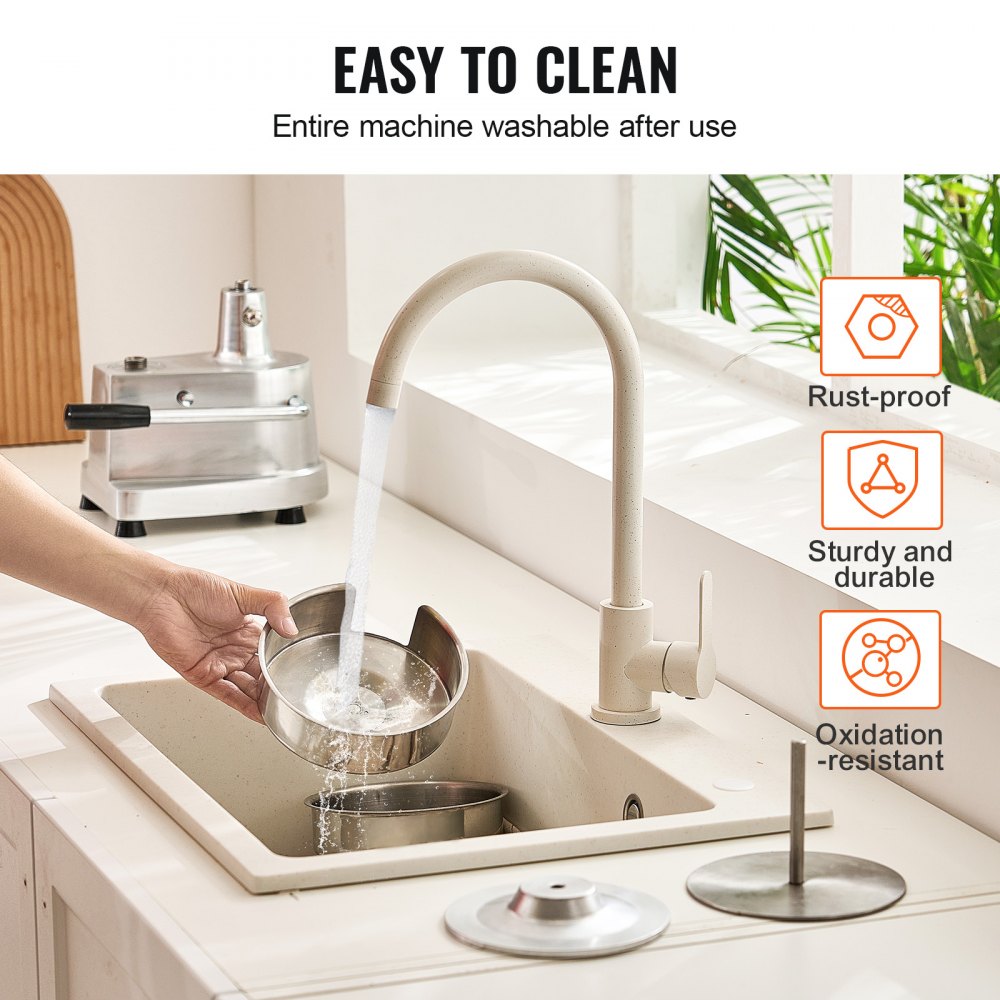 VEVOR Komercyjna maszyna do robienia kotletów do burgerów, 150 mm/6 cali, Wytrzymała prasa do burgerów ze stali nierdzewnej do kontaktu z żywnością, Kuchenna maszyna do formowania mięsa z 1000 arkuszami papieru do kotletów