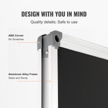 Tablica czarna VEVOR, tablica kredowa z ramą aluminiową, tablica suchościeralna 175 x 100 cm, w zestawie 1 ściereczka magnetyczna i 3 markery suchościeralne, powierzchnia czarna