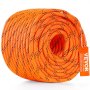 Lina poliestrowa VEVOR z podwójnym splotem, 0.95 cm (3/8 cala) x 36.6 m (120 stóp), 48 splotów, wytrzymałość na zerwanie 1814 kg (4000 funtów), lina wspinaczkowa do użytku na zewnątrz, lina do pielęgnacji drzew do wspinaczki po skałach, biwakowania, huśtawek, zjazdów na linie, ratownictwa