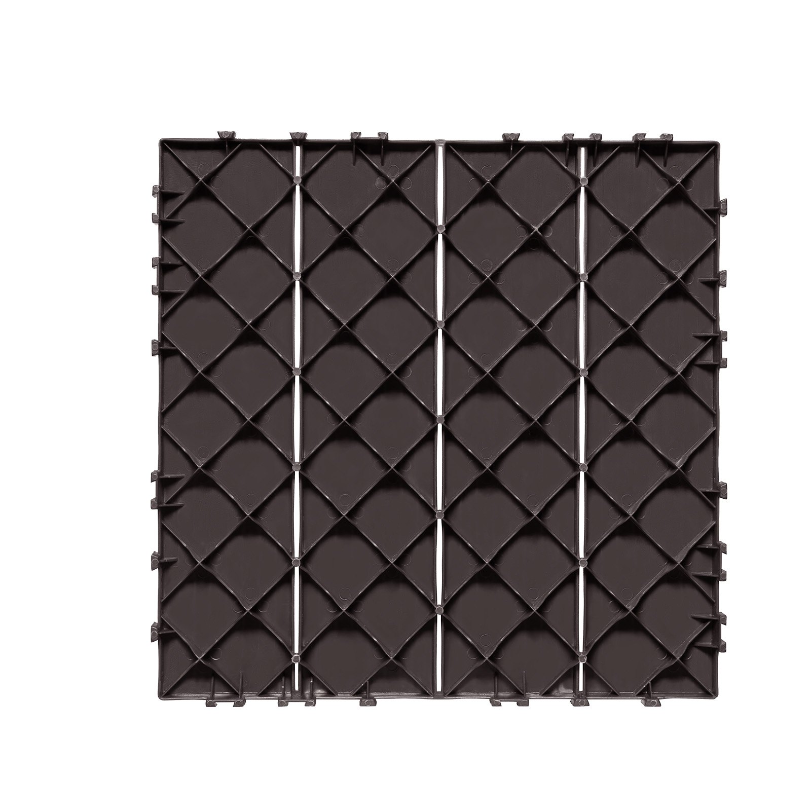 VEVOR Terrace Tiles, Set of 10, Balcony Tiles 295x295 mm, Click Tiles, Plastic Flooring for Outdoor Use, Terrace Flooring for Veranda, Pool, Balcony, Backyard, Dark Brown