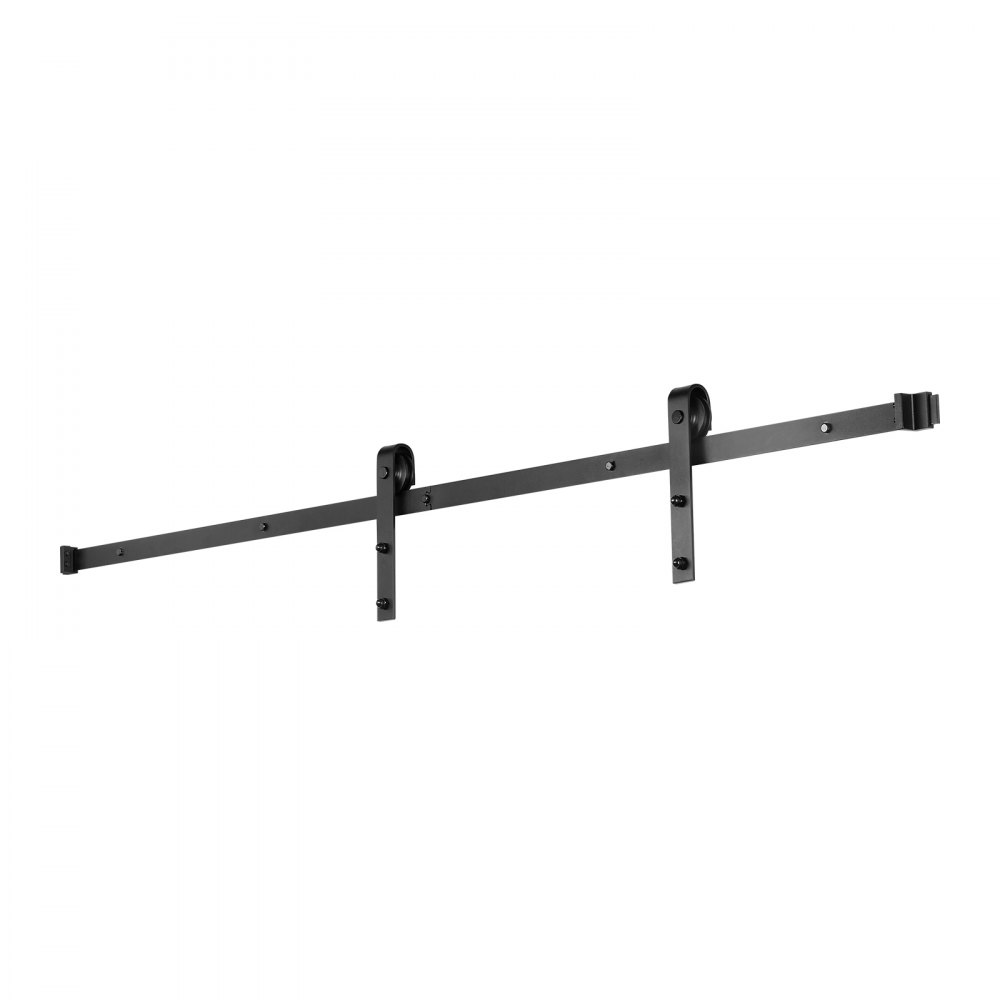 VEVOR sliding door system, 183 cm track, sliding door hardware, load capacity 150 kg, compatible with 914 mm max. width and 34.92 to 44.45 mm thickness, track & J-shaped roller, black