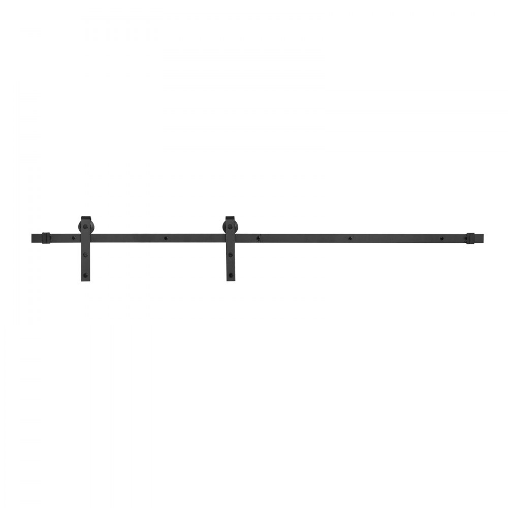 VEVOR sliding door system, 183 cm track, sliding door hardware, load capacity 150 kg, compatible with 914 mm max. width and 34.92 to 44.45 mm thickness, track & J-shaped roller, black