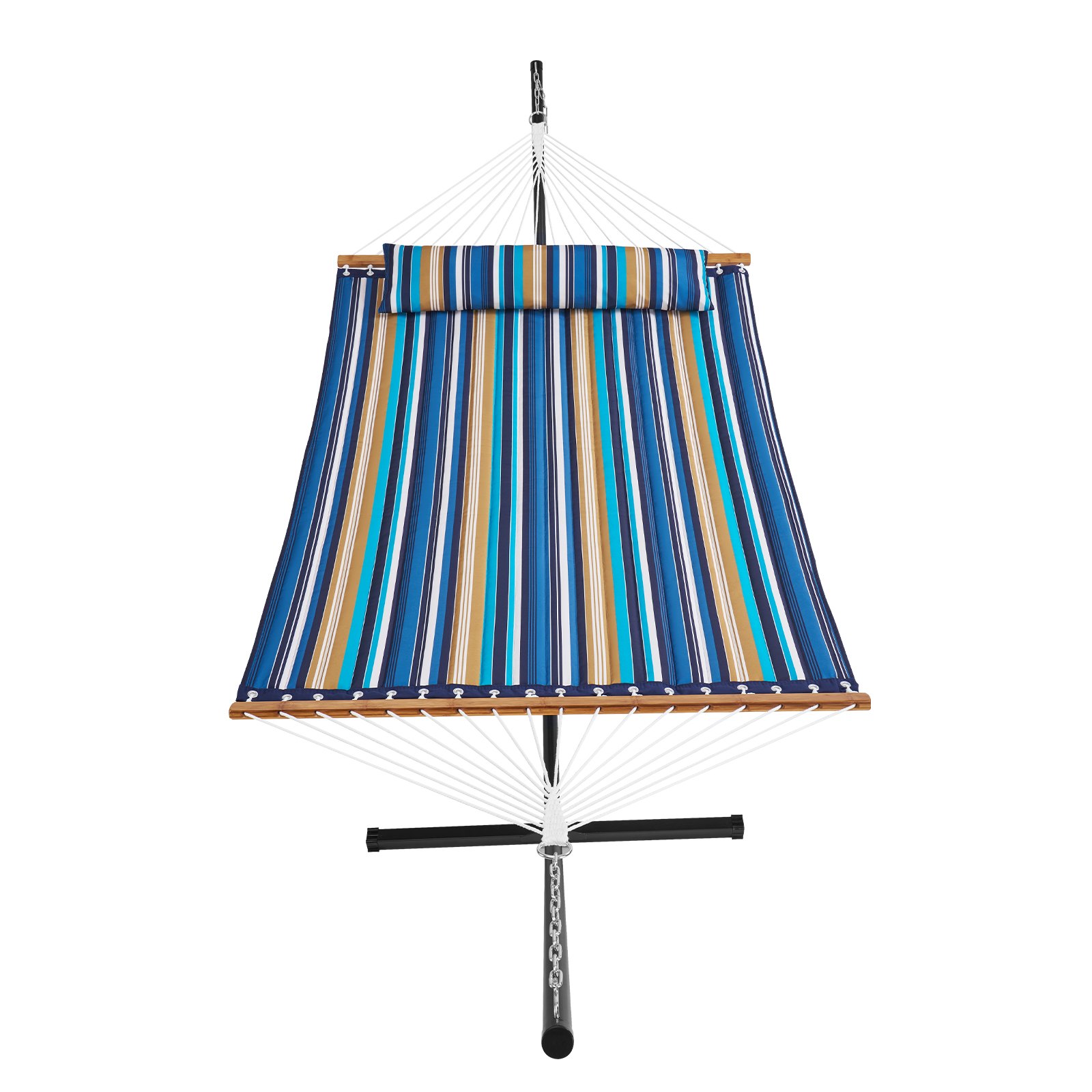 Hamak VEVOR dla 2 osób ze stojakiem, udźwig 207 kg, podwójny hamak ze stalowym stojakiem o długości 3,66 m, przenośną torbą transportową i poduszką, hamak na zewnątrz, na patio, do ogrodu, na plażę