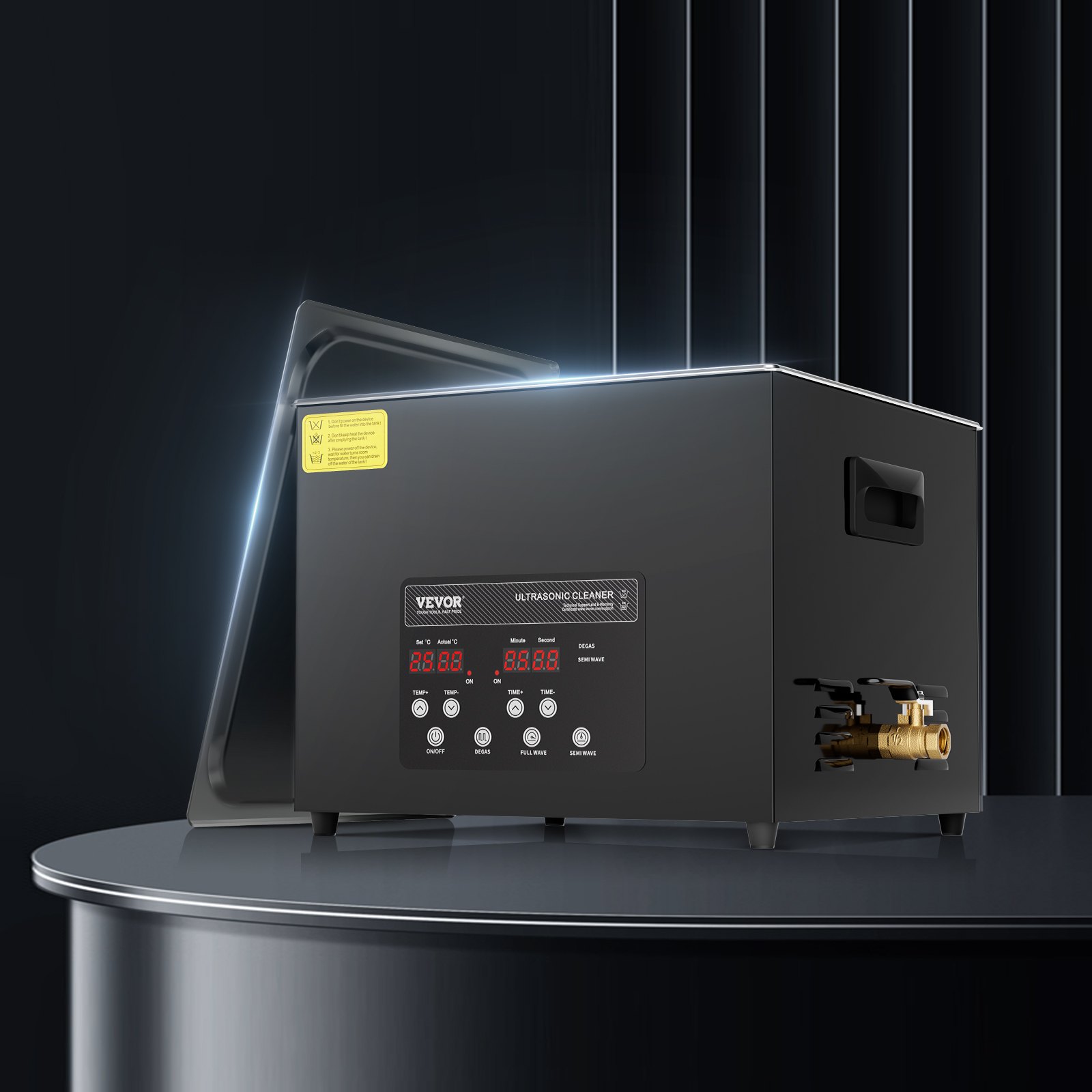 Myjka ultradźwiękowa VEVOR 1,5 l, cyfrowa myjka ultradźwiękowa o mocy 360 W z trybem delikatnym, przemysłowa myjka ultradźwiękowa 40 kHz z grzałką i timerem do uchwytu, biżuterii i narzędzi