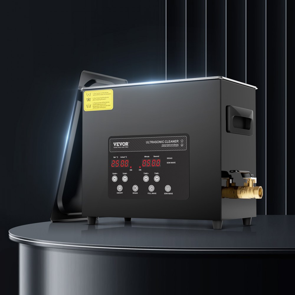 VEVOR 6L Ultradźwiękowy środek czyszczący 180 W Cyfrowy ultradźwiękowy środek czyszczący z trybem delikatnym i ulepszonym odgazowywaniem, 40 kHz Przemysłowy środek czyszczący do biżuterii z grzałką i timerem, do okularów i zegarków