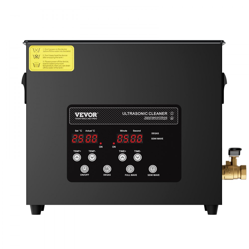 VEVOR 6L Ultradźwiękowy środek czyszczący 180 W Cyfrowy ultradźwiękowy środek czyszczący z trybem delikatnym i ulepszonym odgazowywaniem, 40 kHz Przemysłowy środek czyszczący do biżuterii z grzałką i timerem, do okularów i zegarków