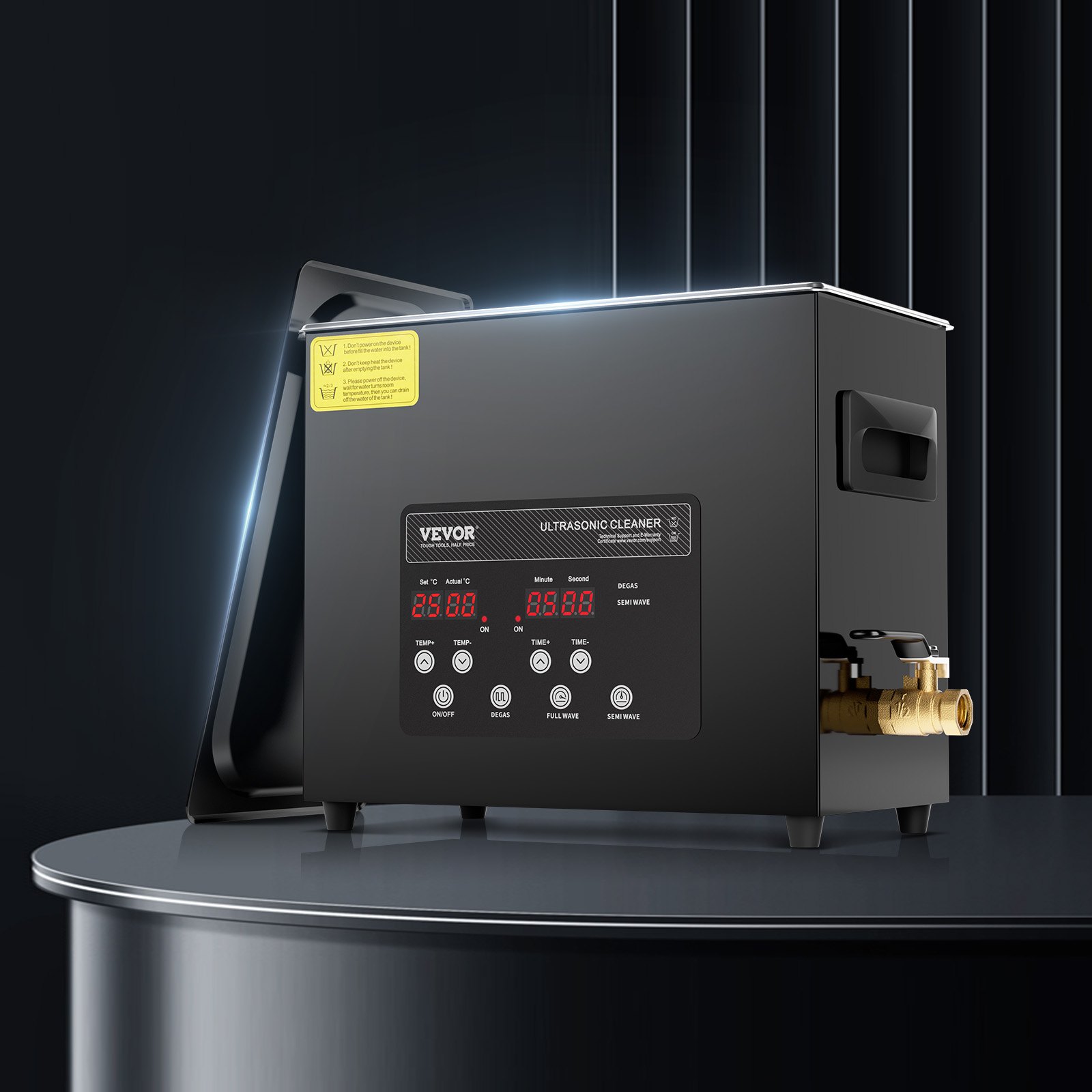 VEVOR 6L Ultradźwiękowy środek czyszczący 180 W Cyfrowy ultradźwiękowy środek czyszczący z trybem delikatnym i ulepszonym odgazowywaniem, 40 kHz Przemysłowy środek czyszczący do biżuterii z grzałką i timerem, do okularów i zegarków