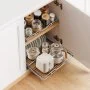 VEVOR Pull Out Cabinet Organizer 500x535 mm (WxD) Steel Slide Out Drawers, for Kitchen Bathroom Pantry Home Organization, Chrome-Plated Finish, Heavy Duty Storage Sliding Shelves for Base Cabinets