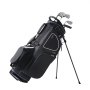 Torba golfowa VEVOR z 14-stopniowym organizerem u góry, 35 cali, 11 kieszeni, torba premium ze stojakiem, wytrzymała torba golfowa z uchwytami i osłoną przeciwkurzową oraz odpinanym podwójnym paskiem dla mężczyzn i kobiet, czarno-biała