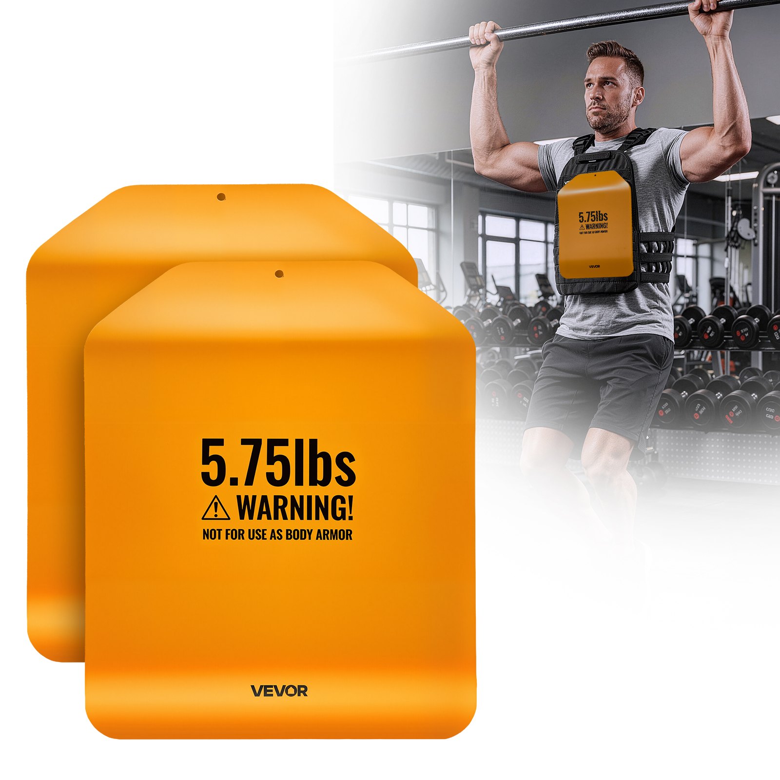 Obciążniki VEVOR do kamizelek obciążeniowych 5,2 kg, zestaw (2 x 2,6 kg), zakrzywione obciążenia do kamizelek obciążeniowych do WOD-ów i treningu funkcjonalnego, ergonomiczne dodatkowe obciążenie do treningu siłowego, biegania i fitnessu