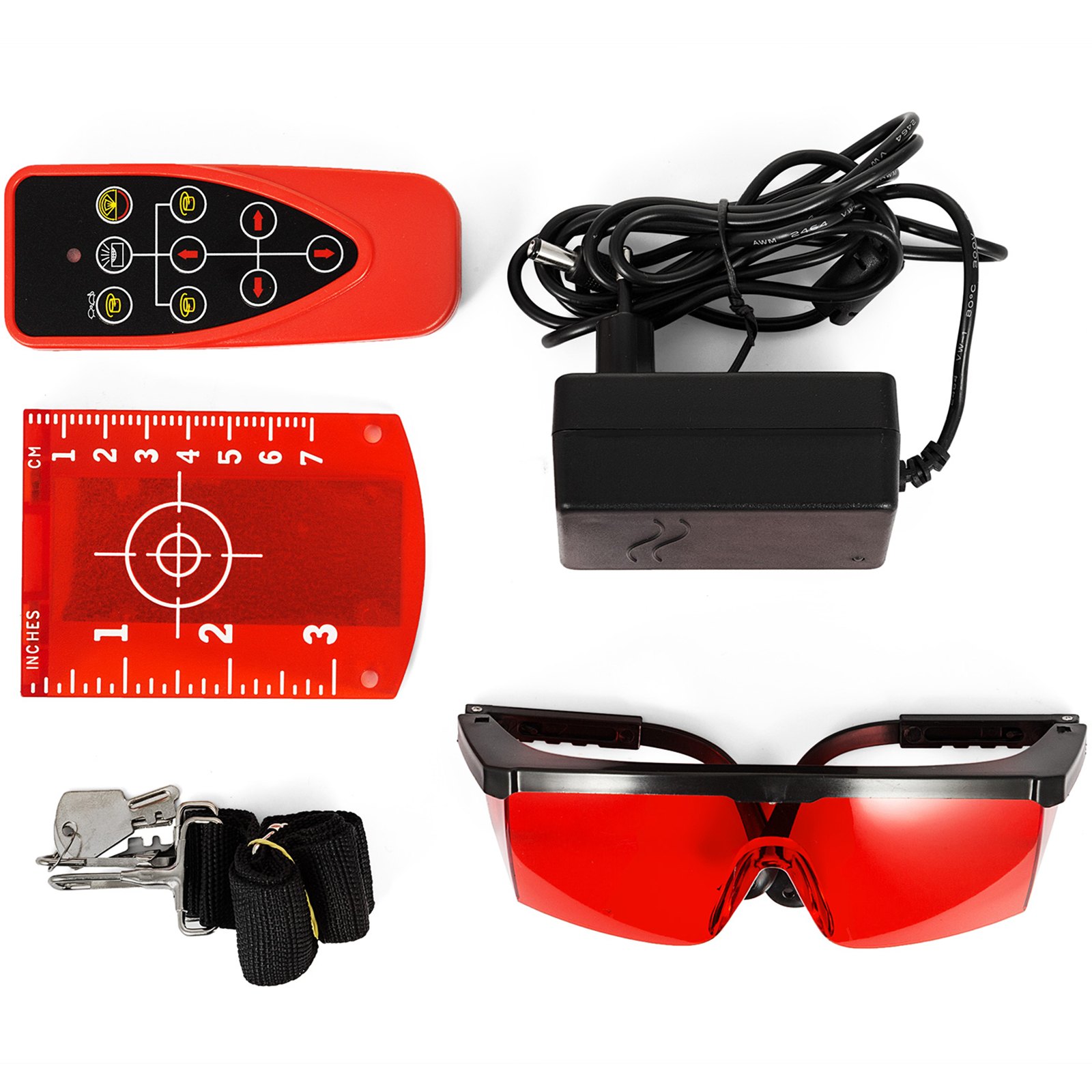 VEVOR 360° obrotowy czerwony laser samopoziomujący 5 stopni obrotowy czerwony poziom lasera Zasięg 250 m, poziom lasera IP54 wodoodporność, wodoodporny poziom lasera -20ºC - 45ºC