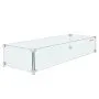 Osłona przeciwwietrzna paleniska gazowego VEVOR do kwadratowego stołu paleniskowego 595 x 190 x 165 mm Osłona przeciwwiatrowa paleniska Kwadratowy szklany ekran o grubości 8 mm Szklany blat z twardym wspornikiem narożnym i nóżkami